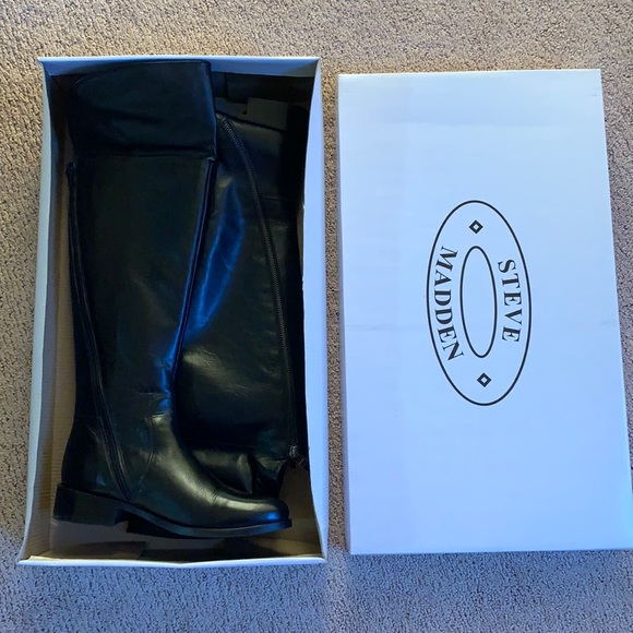 Steve Madden Black Riding Boots - Picture 1 of 3
